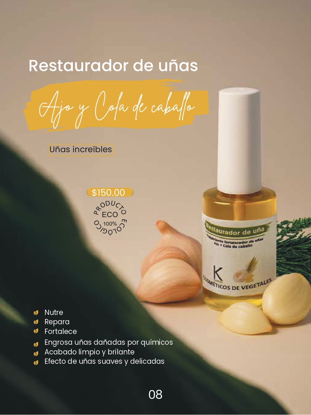 Restaurador de u?as Ajo y Cola de caballo